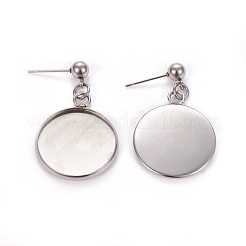 Tarnish Resistant 304 Stainless Steel Stud Earring Settings&nbsp;STAS-L226-019C-P