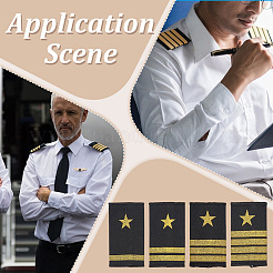 4 Pairs 4 Styles Polyester Public Security Star Epaulettes&nbsp;DIY-BC0015-73