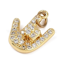 Brass Micro Pave Cubic Zirconia Pendants&nbsp;KK-S526-14G-C