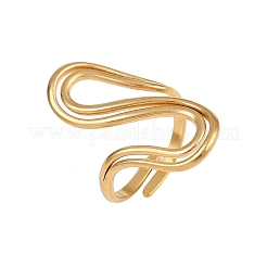 304 Stainless Steel Open Cuff Rings for Women&nbsp;RJEW-K303-06G