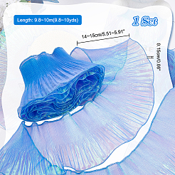 Gradient Color Organza Pleated Lace Ribbon&nbsp;DIY-GA0005-88C