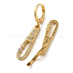 Golden Brass Dangle Leverback Earrings&nbsp;EJEW-A033-17G-01