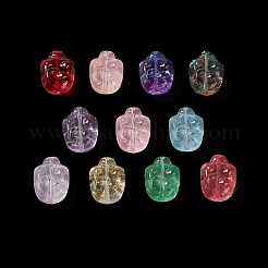 Spray Painted Transparent Glass Beads&nbsp;GLAA-D006-16