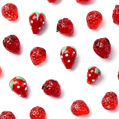 25Pcs 6 Styles Handmade Lampwork 3D Strawberry Beads&nbsp;LAMP-FS0001-19