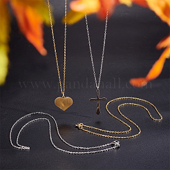 PVD Vacuum Plating 304 Stainless Steel Cable Chain Necklaces&nbsp;STAS-UN0005-35