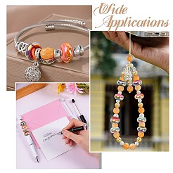 35Pcs 7 Colors Stripe Resin European Beads&nbsp;RESI-CJ0005-16