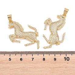 Brass Pave Clear Cubic Zirconia Pendants&nbsp;KK-L275-09G