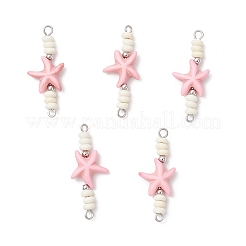 10Pcs 2 Styles Dyed Synthetic Turquoise Starfish Turtle Rondelle Beaded Connector Charms&nbsp;PALLOY-JF04058