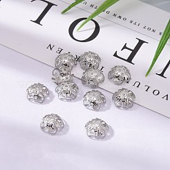 201 Stainless Steel 5-Petal Flower Filigree Fancy Bead Caps&nbsp;STAS-E088-01