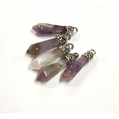 Natural Amethyst Pointed Pendants&nbsp;G-P309-03