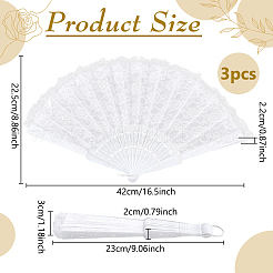 Plastic & Lace Folding Fan&nbsp;AJEW-WH0709-241A