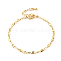 Brass Oval Link Chain Bracelets for Women Men&nbsp;BJEW-F494-04G