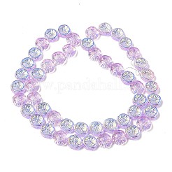 Half Electroplate Baking Paint Glass Beads Strands&nbsp;EGLA-K061-11A-AB04
