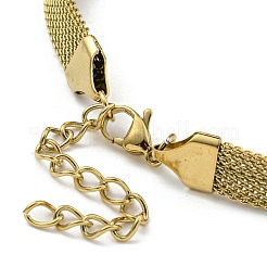 PVD Vacuum Plating 202 Stainless Steel Flat Round Link Chain Bracelets&nbsp;BJEW-M317-04G