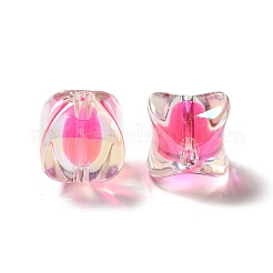 Two Tone UV Plating Rainbow Iridescent Acrylic Beads&nbsp;TACR-D010-04