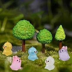 20Pcs 10 Styles Chick/Rabbit Luminous Resin Display Decorations&nbsp;DJEW-YW0001-06