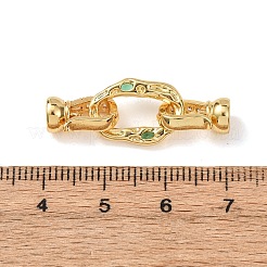 Brass Micro Pave Cubic Zirconia Fold Over Clasps&nbsp;KK-D259-08B-G