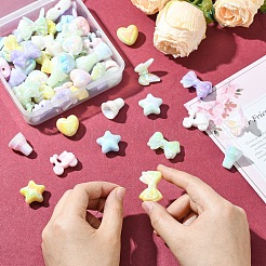 60Pcs 6 Styles UV Plating Acrylic Beads&nbsp;MACR-YW0003-71