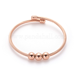304 Stainless Steel Torque Bangle Sets&nbsp;BJEW-L642-15