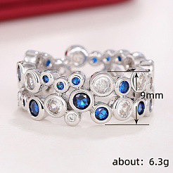 Hollow Brass Pave Cubic Zirconia Finger Rings&nbsp;FS-WG3B071-02