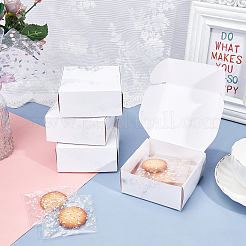 Marble Pattern Foldable Creative Kraft Paper Box&nbsp;CON-WH0077-13B