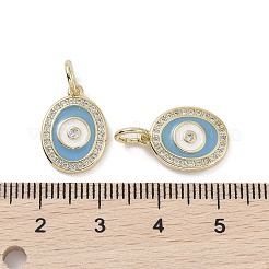 Golden Brass Micro Pave Cubic Zirconia Pendants&nbsp;KK-L209-064G-02