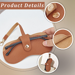 2Pcs 2 Colors Rectangle PU Leather Eyeglass Case&nbsp;AJEW-CN0006-95B