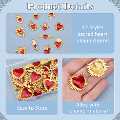 24Pcs 12 Styles Alloy Enamel Pendants&nbsp;ENAM-HS0001-05