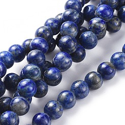 Natural Lapis Lazuli Round Beads Strands&nbsp;G-I181-09-8mm