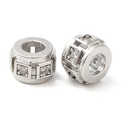 Rack Plating Brass Cubic Zirconia Beads&nbsp;KK-Z033-24P