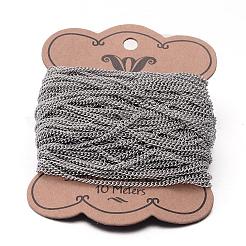 Tarnish Resistant 304 Stainless Steel Curb Chains&nbsp;CHS-K004-04P-0.6mm