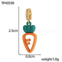 Spray Painted Brass Micro Pave Cubic Zirconia Pendants&nbsp;STAS-OY010-90G