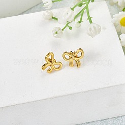 1 Pair 304 Stainless Steel Bowknot Stud Earrings&nbsp;EJEW-SZ0002-06G