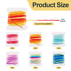 6Pcs 6 Colors Segment Dyed Polyester Embroidery Threads&nbsp;DIY-TAC0020-72