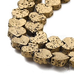 Electroplated Natural Lava Rock Beads Strands&nbsp;G-Q1009-G01-01G