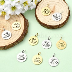 2Pcs 2 Colors Stainless Steel Pendants&nbsp;STAS-YW0011-15