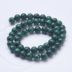 Synthetic Malachite Beads Strands&nbsp;G-D855-02-8mm