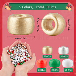800Pcs 5 Colors Christmas Theme Opaque Plastic Beads&nbsp;KY-SP0001-09