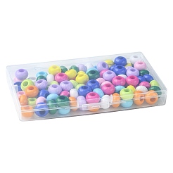 100Pcs 10 Colors Opaque Acrylic European Beads&nbsp;SACR-FS0001-51