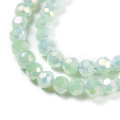 Round Full Rainbow Plated Faceted(32 Facets) Electroplate Glass Beads Strands&nbsp;X-EGLA-J130-FR17