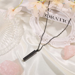 304 Stainless Steel Rectangle with Tree of Life Pendant Urn Ashes Necklaces&nbsp;NJEW-WH0036-030EB