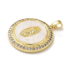Brass Micro Pave Clear Cubic Zirconia Pendants&nbsp;LS-KK-U046-08G