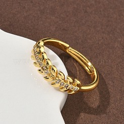 Brass Micro Pave Cubic Zirconia Finger Rings&nbsp;RJEW-H258-18G