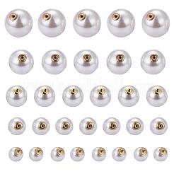 90Pcs 5 Size High Luster Eco-Friendly Plastic Imitation Pearl Ear Nuts&nbsp;OACR-LS0001-01