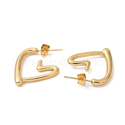 Ion Plating(IP) 304 Stainless Steel Heart Stud Earrings&nbsp;EJEW-Z028-07G