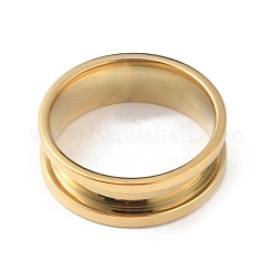 201 Stainless Steel Grooved Finger Ring&nbsp;RJEW-WH0004-32E-G