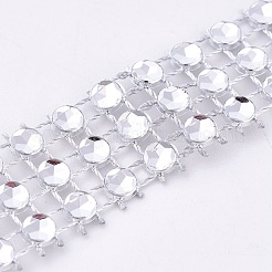 3 Rows Plastic Diamond Mesh Wrap Roll&nbsp;OCOR-WH0048-01B-1.5cm