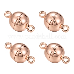 Rack Plating Brass Magnetic Clasps with Loops&nbsp;LS-KK-F801-02B-RG
