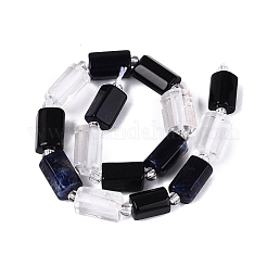 Natural Obsidian & Sodalite & Quartz Crystal Beads Strands&nbsp;G-Q614-01A-07