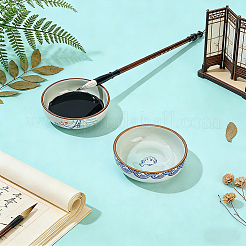 2Pcs 2 Styles Porcelain Ink Dish&nbsp;AJEW-GA0010-88